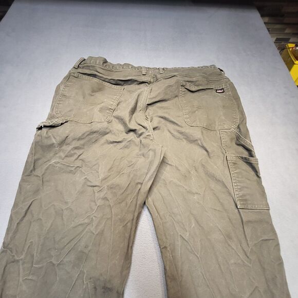 Dickies Pants Mens 44x30 Green Regular Fit Straight Leg Distressed Work Wear - Picture 9 of 12